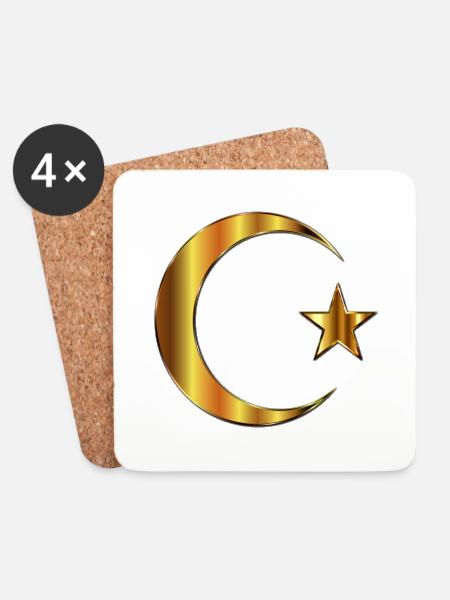 Türkei Flagge in Gold Sehr Edel - Untersetzer (4er-Set) - Weiß