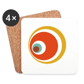 circle 60's - Dessous de verre (lot de 4) - blanc - Devant
