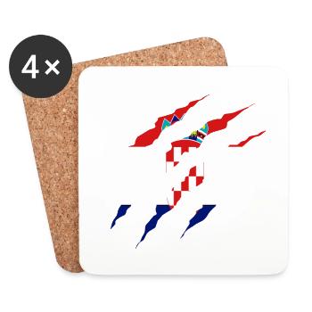 Claw Klaue Laender Croatia png - Coasters (set of 4) - white - Front