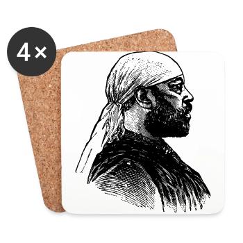 African man - Coasters (set of 4) - white - Front