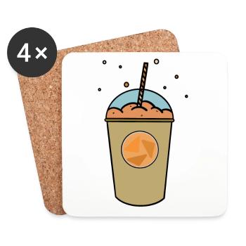 Oranger_Becher - Untersetzer (4er-Set) - Weiß - Vorne