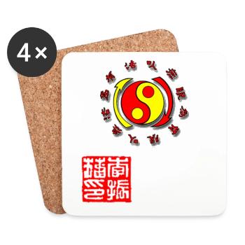 Briefmarke weiß Jeet Kune Do - Untersetzer (4er-Set) - Weiß - Vorne