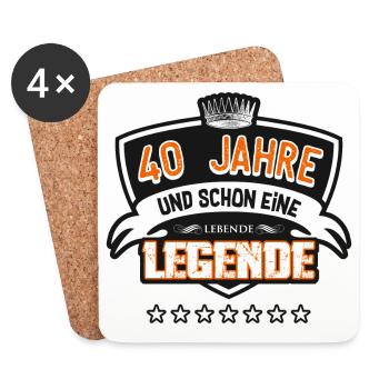 40. Geburtstag Geschenk Jahre lebende Legende - Untersetzer (4er-Set) - Weiß - Vorne
