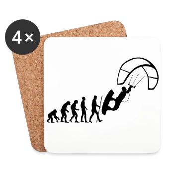 Cerf-volant Evolution - Dessous de verre (lot de 4) - blanc - Devant