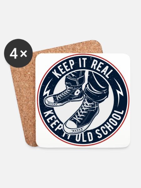 Keep It Oldschool - Coasters (set of 4) - white