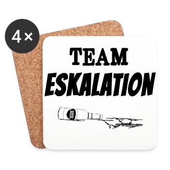 ESKALATION BIER PARTY SAUFEN GESCHENK LUSTIG - Untersetzer (4er-Set) - Weiß - Vorne