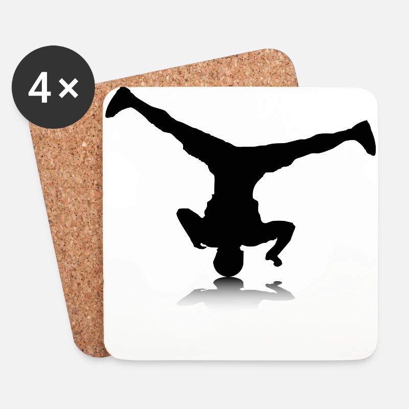 Breakdancer (spin) - Untersetzer (4er-Set) - Weiß
