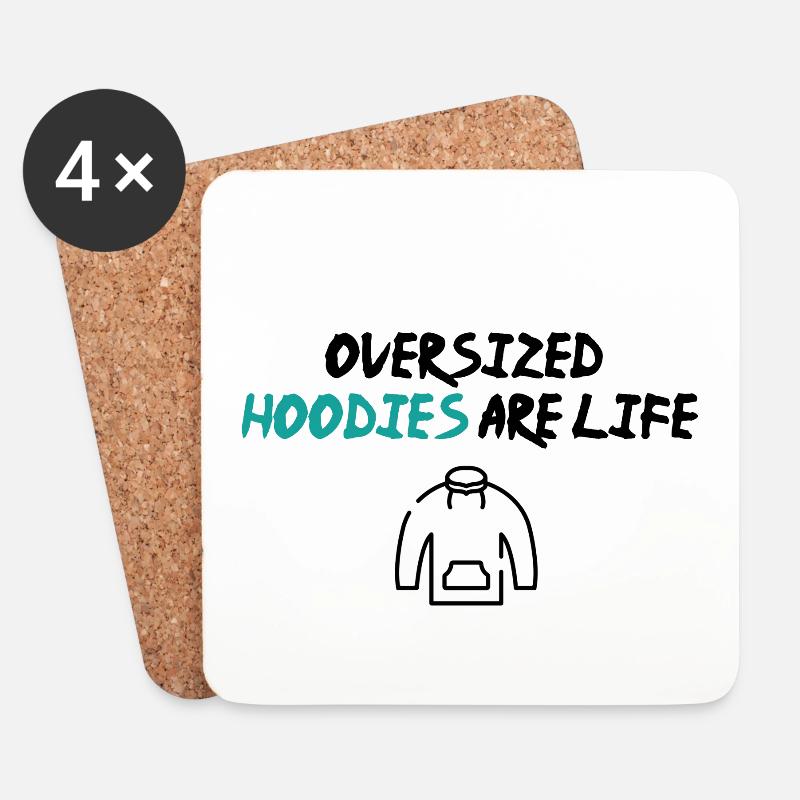 Oversized hoodies - Untersetzer (4er-Set) - Weiß