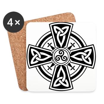 Croix Bretonne - Dessous de verre (lot de 4) - blanc - Devant