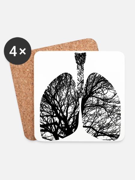 Lungs - Coasters (set of 4) - white