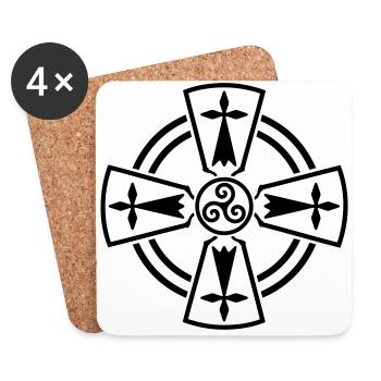 Breizh Celtic cross - Dessous de verre (lot de 4) - blanc - Devant