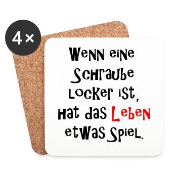 Wenn Schraube locker ist hat Leben etwas Spiel - Untersetzer (4er-Set) - Weiß - Vorne