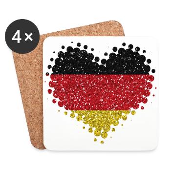I love Germany - german pride home flag - Coasters (set of 4) - white - Front