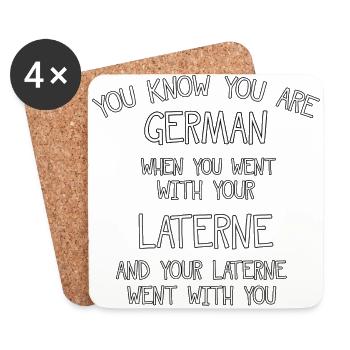 TYPISCH DEUTSCH GERMAN COOLE LUSTIGE LATERNE - Untersetzer (4er-Set) - Weiß - Vorne