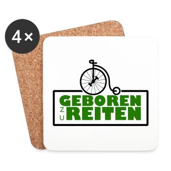 Geboren zu reiten - Untersetzer (4er-Set) - Weiß - Vorne