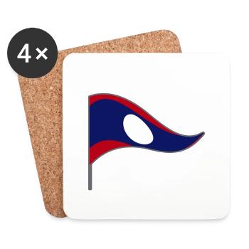 Laos Asia Mekong flag flag national color - Coasters (set of 4) - white - Front