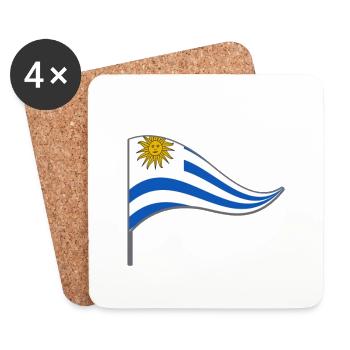 Drapeau. Flagge.Landesflagge. Uruguay. Amérique du Sud - Dessous de verre (lot de 4) - blanc - Devant