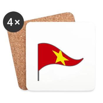 Vietnam. Asia. Speak flag flag state flag speak - Coasters (set of 4) - white - Front