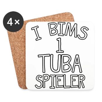 I BIMS 1 TUBA SPIELER SHIRT LUSTIGES TUBA - Untersetzer (4er-Set) - Weiß - Vorne