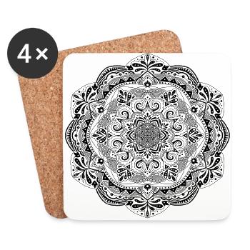 Mandala - Untersetzer (4er-Set) - Weiß - Vorne