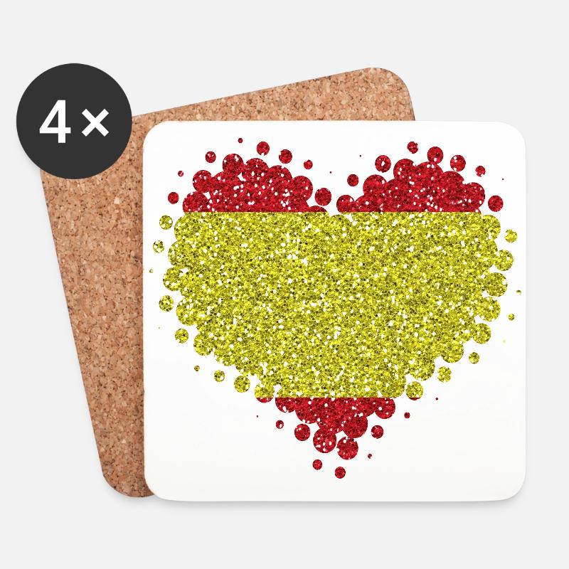 Ich Liebe Spanien - Herz spanisch Stolz Heimat - Untersetzer (4er-Set) - Weiß