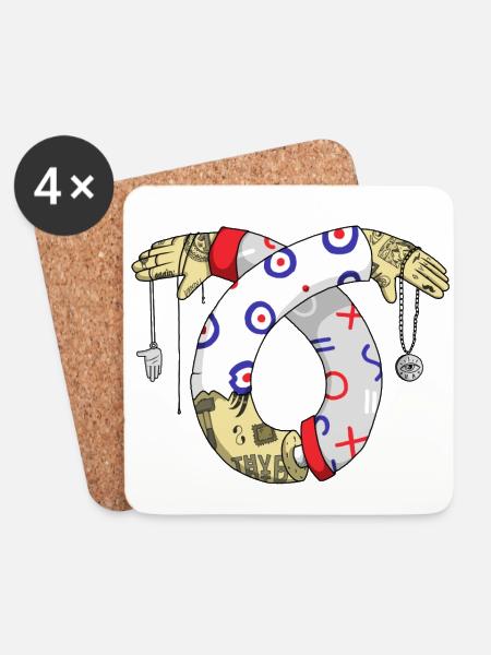 Illustration Tatoo - Coasters (set of 4) - white