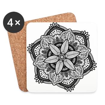 Mandala - Untersetzer (4er-Set) - Weiß - Vorne