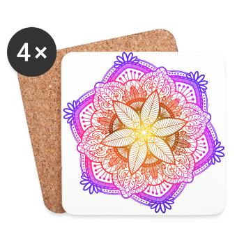 Mandala - Untersetzer (4er-Set) - Weiß - Vorne