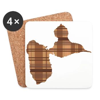 Tshirt gwada madrasse Brown - Coasters (set of 4) - white - Front