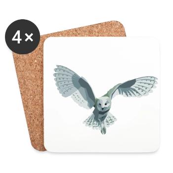 barn owl - Untersetzer (4er-Set) - Weiß - Vorne