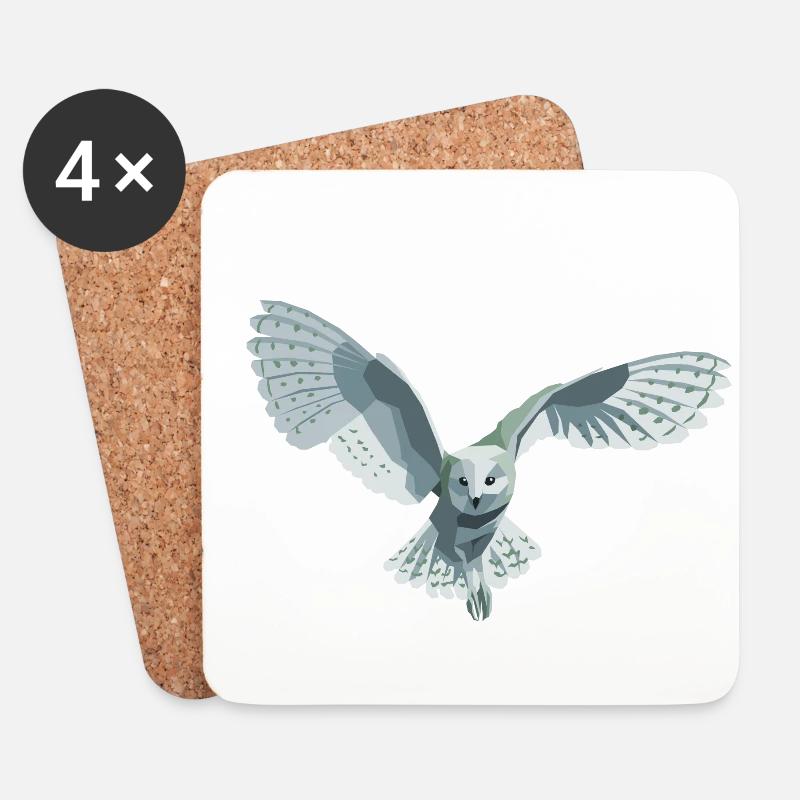 barn owl - Coasters (set of 4) - white