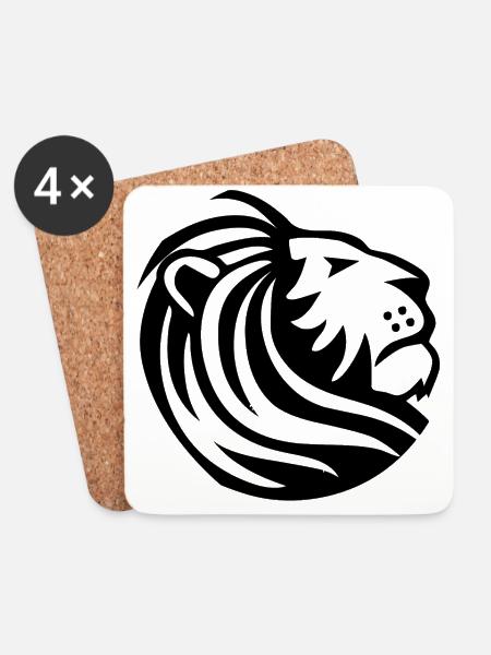 Lion! - Coasters (set of 4) - white