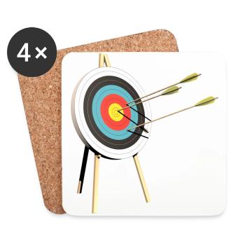 archery arrow bow crossbow target sports24 - Untersetzer (4er-Set) - Weiß - Vorne