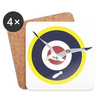 Brighton Bombing Seagull - Coasters (set of 4) - white - Front