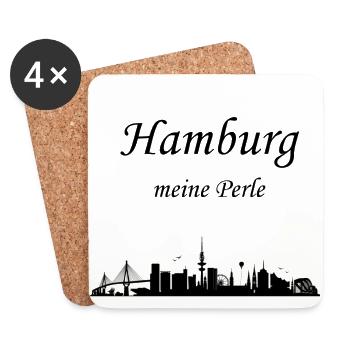 Hamburg - Untersetzer (4er-Set) - Weiß - Vorne