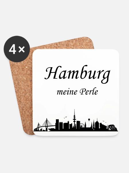 Hamburg - Untersetzer (4er-Set) - Weiß
