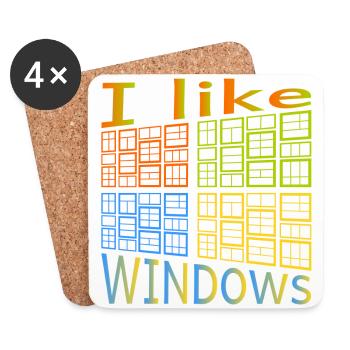 I like Windows - Coasters (set of 4) - white - Front
