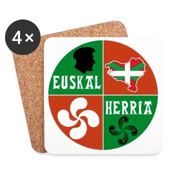 Pays Basque - Dessous de verre (lot de 4) - blanc - Devant