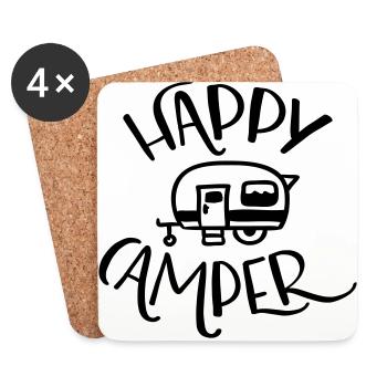 HEUREUX CAMPER - Dessous de verre (lot de 4) - blanc - Devant