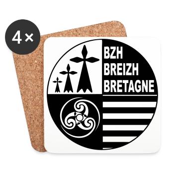 Breirzh Bretagne - Dessous de verre (lot de 4) - blanc - Devant