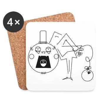 Hat bomb - Coasters (set of 4) - white - Front