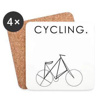 Cycling Bike Gift - Coasters (set of 4) - white - Front