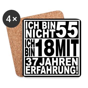 Ich bin nicht 55 ich bin 18 - Untersetzer (4er-Set) - Weiß - Vorne