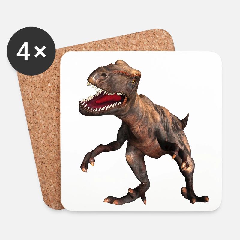 Velociraptor Dinosaurier 11 - Untersetzer (4er-Set) - Weiß