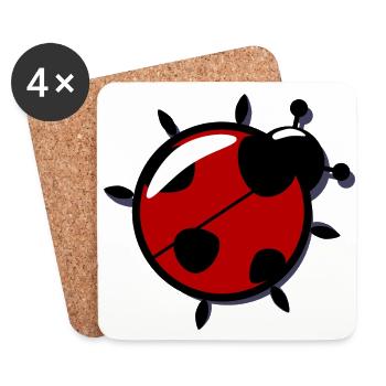 coccinelle - Dessous de verre (lot de 4) - blanc - Devant