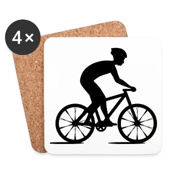 bicycle mountain bike cyclist mountainbike fahrrad - Untersetzer (4er-Set) - Weiß - Vorne