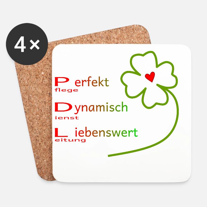 Pflegedienstleitung - Untersetzer (4er-Set) - Weiß