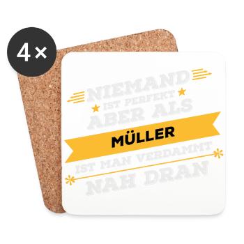 Müller Beruf Geschenk - Untersetzer (4er-Set) - Weiß - Vorne