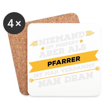 Pfarrer Beruf Geschenk - Untersetzer (4er-Set) - Weiß - Vorne
