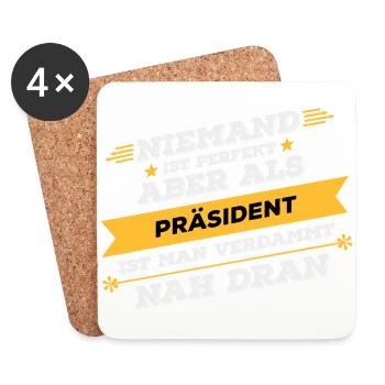 Präsident Beruf Geschenk - Untersetzer (4er-Set) - Weiß - Vorne
